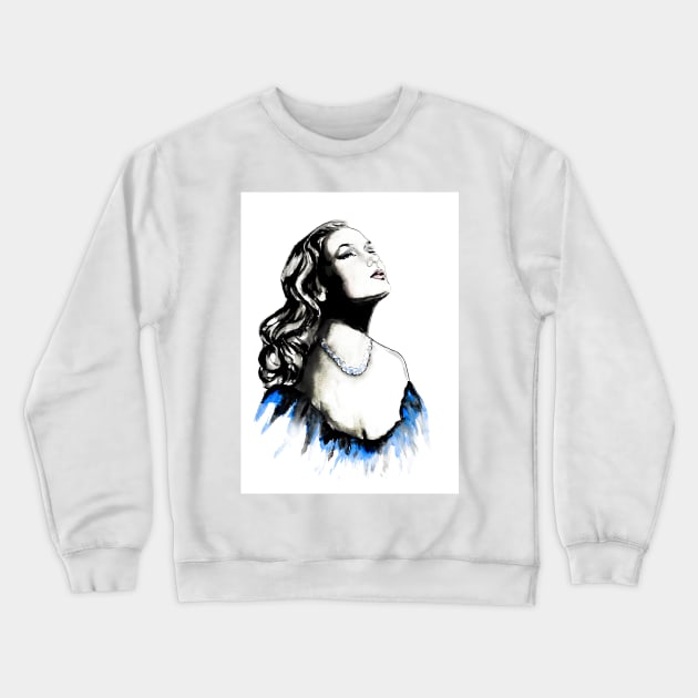 Veronica Lake Crewneck Sweatshirt by Svetlana Pelin